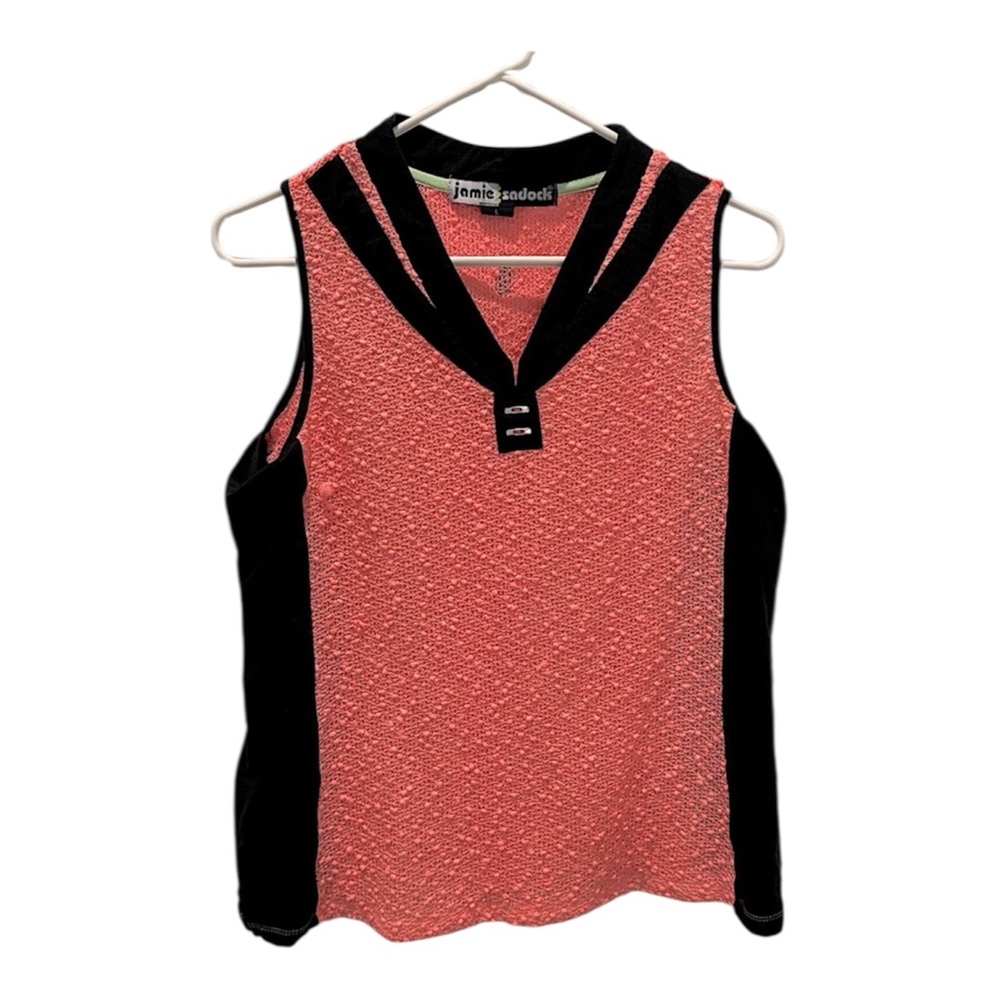 Jamie Sadock Coral and Black Gold Tank Size Large